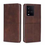For vivo iQOO 10 Cow Texture Magnetic Leather Phone Case(Dark Brown)