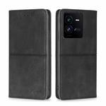 For vivo iQOO 10 Pro 5G Cow Texture Magnetic Leather Phone Case(Black)