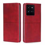For vivo iQOO 10 Pro 5G Cow Texture Magnetic Leather Phone Case(Red)