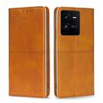 For vivo iQOO 10 Pro 5G Cow Texture Magnetic Leather Phone Case(Light Brown)