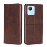 For Realme C30 4G/Narzo 50i Prime Cow Texture Magnetic Leather Phone Case(Dark Brown)