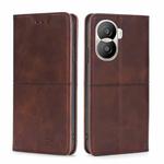 For Honor X40i Cow Texture Magnetic Leather Phone Case(Dark Brown)