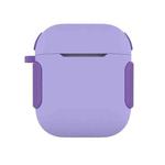 2 in 1 Matte Texture Contrast Color PC + TPU Earphone Case For AirPods 2 / 1(Lavender)