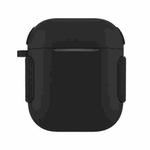 2 in 1 Matte Texture Contrast Color PC + TPU Earphone Case For AirPods 2 / 1(Black)