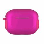 2 in 1 Matte Texture Contrast Color PC + TPU Earphone Case For AirPods Pro(Fuchsia)