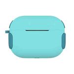 2 in 1 Matte Texture Contrast Color PC + TPU Earphone Case For AirPods Pro(Mint Green)