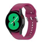 For Samsung Galaxy Watch 5 40mm Official Silicone Silver Round Buckle Watch Band(Wine Red)