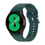 For Samsung Galaxy Watch 5 40mm Official Silicone Silver Round Buckle Watch Band(Dark Green)