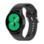 For Samsung Galaxy Watch 5 44mm Official Silicone Silver Round Buckle Watch Band(Black)