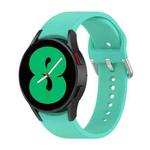 For Samsung Galaxy Watch 5 Pro 45mm Official Silicone Silver Round Buckle Watch Band(Teal)