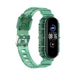 For Xiaomi Mi Band 5/6/7 Universal TPU Integrated Watch Band(Transparent Green)