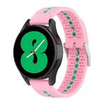 For Samsung Galaxy Watch 5 44mm 20mm Colorful Hole Silicone Watch Band(Pink)