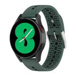For Samsung Galaxy Watch 5 44mm 20mm Colorful Hole Silicone Watch Band(Olive Green + Black)