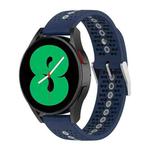 For Samsung Galaxy Watch 5 44mm 20mm Colorful Hole Silicone Watch Band(Midnight Blue+Grey)