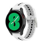 For Samsung Galaxy Watch 5 Pro 45mm 20mm Colorful Hole Silicone Watch Band(White Black)