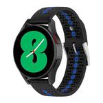 For Samsung Galaxy Watch 5 Pro 45mm 20mm Colorful Hole Silicone Watch Band(Black Blue)