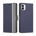 For Nothing Phone 1 Twill Texture Side Button Leather Phone Case(Blue)