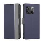 For OnePlus 10T Twill Texture Side Button Leather Phone Case(Blue)
