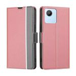 For Realme C30 4G/Narzo 50i Prime Twill Texture Side Button Leather Phone Case(Pink)