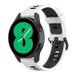 For Samsung Galaxy Watch 5 40mm 20mm Two-color Stripe Silicone Watch Band(White Black)