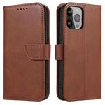 For iPhone 14 Pro Calf Texture Buckle Flip Leather Phone Case(Brown)