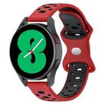 For Samsung Galaxy Watch 5 40mm 20mm Two-color Diamond Silicone Watch Band(Red Black)