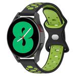 For Samsung Galaxy Watch 5 40mm 20mm Two-color Diamond Silicone Watch Band(Lime Green+Black)