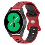 For Samsung Galaxy Watch 5 Pro 45mm 20mm Two-color Diamond Silicone Watch Band(Red Black)