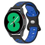 For Samsung Galaxy Watch 5 Pro 45mm 20mm Two-color Diamond Silicone Watch Band(Black Blue)