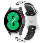For Samsung Galaxy Watch 5 Pro 45mm 20mm Two-color Diamond Silicone Watch Band(White Black)