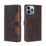 For iPhone 14 Pro Skin Feel Magnetic Buckle Leather Phone Case(Brown)