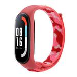 For Xiaomi Mi Band 5/6/7 Nylon Loop Integrated Camo Woven Strap(Red Camouflage)