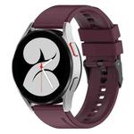 For Samsung Galaxy Watch 5 40mm 20mm Black Buckle Step Silicone Watch Band(Wine Red)