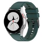 For Samsung Galaxy Watch 5 44mm 20mm Black Buckle Step Silicone Watch Band(Green)