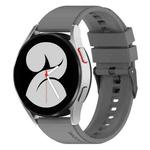 For Samsung Galaxy Watch 5 44mm 20mm Black Buckle Step Silicone Watch Band(Grey)