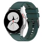 For Samsung Galaxy Watch 5 Pro 45mm 20mm Black Buckle Step Silicone Watch Band(Green)