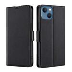 For iPhone 14 Ultra-thin Voltage Side Buckle Leather Phone Case (Black)