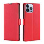 For iPhone 14 Pro Ultra-thin Voltage Side Buckle Leather Phone Case(Red)