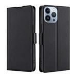 For iPhone 14 Pro Max Ultra-thin Voltage Side Buckle Leather Phone Case (Black)