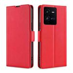 For vivo iQOO 10 Pro 5G Ultra-thin Voltage Side Buckle Leather Phone Case(Red)