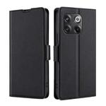 For OnePlus 10T Ultra-thin Voltage Side Buckle Leather Phone Case(Black)