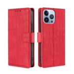 For iPhone 14 Pro Skin Feel Crocodile Magnetic Clasp Leather Phone Case(Red)