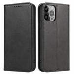 For iPhone 14 Pro Calf Texture Magnetic Flip Leather Phone Case(Black)