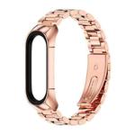 For Xiaomi Mi Band 6 / 6 NFC MIJOBS TF2 Tri-Bead Stainless Steel Watch Band(Rose Gold)