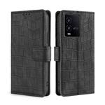 For vivo iQOO 10 Skin Feel Crocodile Magnetic Clasp Leather Phone Case(Black)