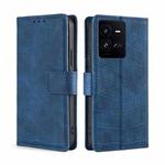 For vivo iQOO 10 Pro 5G Skin Feel Crocodile Magnetic Clasp Leather Phone Case(Blue)