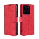 For vivo iQOO 10 Pro 5G Skin Feel Crocodile Magnetic Clasp Leather Phone Case(Red)