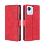 For Realme C30 4G/Narzo 50i Prime Skin Feel Crocodile Magnetic Clasp Leather Phone Case(Red)