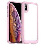 Colorful Series Acrylic + TPU Phone Case For iPhone XS / X(Pink)