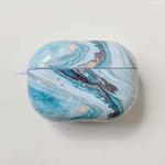 For Xiaomi Redmi Buds 4 Pro Marble Texture PC Glossy Earphone Protective Case(Aqua Blue)